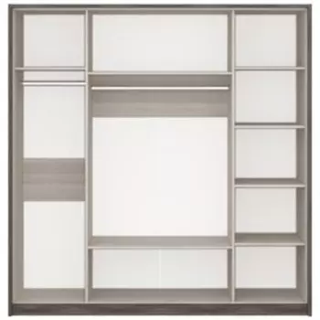 Шкаф 4-х дверный «Николь», 2060 592 2117 мм, зеркало, цвет ясень шимо светлый / тёмный