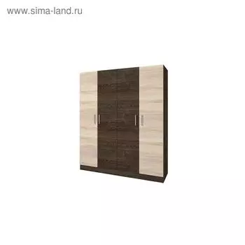 Шкаф 4х створчатый без зеркала «Леси», 160х46,6х190 см, цвет кантербери/сонома