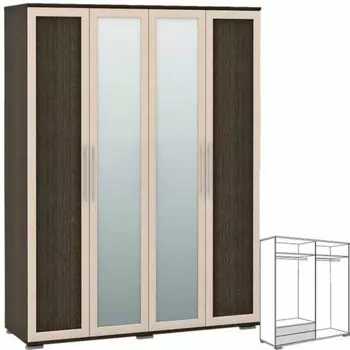 Шкаф 4х ств Верона 1785/02М, 1794х612х2193, Венге/Дуб паллада