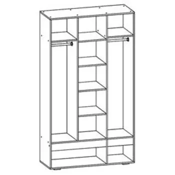 Шкаф Акварель 2, 1200х470х2120, Белый/Фотопечать