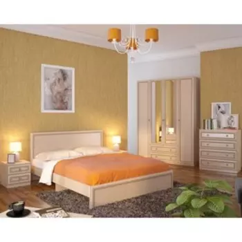 Шкаф четырехстворчатый №3 Беатрис Дуб млечный