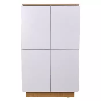 Шкаф четырёхдверный Polini Kids Ameli 4005, 2 секции, белый-натуральный