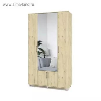 Шкаф четырёхстворчатый с зеркалом Карина К42 1200x420x2100 Дуб ирландский