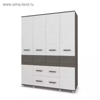 Шкаф четырёхстворчатый Виора, 520x1600x2100, Анкор темный/светлый