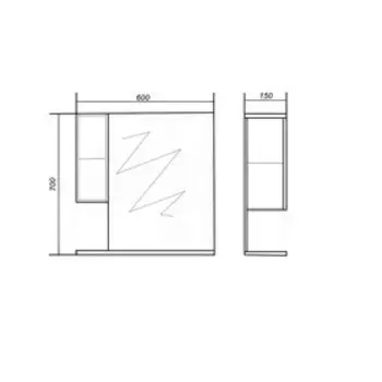 Шкаф "Дакота 60" белый-венге, 15 см х 60 см х 70 см
