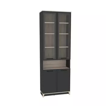 Шкаф для книг Aurelio 7, 8003552308 мм, цвет антрацит/блеквуд сатиновый