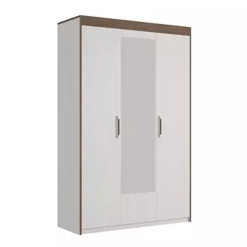 Шкаф для одежды 3-х дверный «Ницца», зеркало, бодега светлый / ясень шимо тёмный