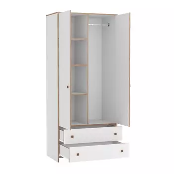 Шкаф для одежды «Дакота» 68.04, 9065262060 мм, цвет белый / кромка дуб сонома