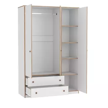Шкаф для одежды «Дакота» 68.05, 13605262060 мм, цвет белый / кромка дуб сонома