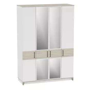 Шкаф для одежды и белья Aurelio 555, 16006002308 мм, цвет белый/блеквуд сатиновый