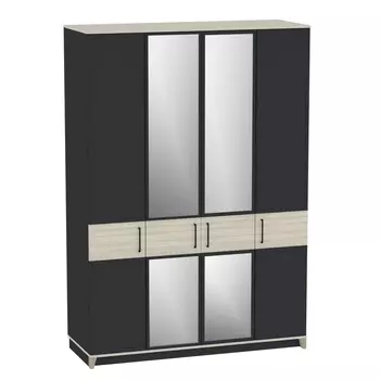 Шкаф для одежды и белья Aurelio 555, 16006002308 мм, цвет антрацит/блеквуд сатиновый