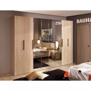 Шкаф для одежды и белья Bauhaus 9, 1600 × 602 × 2300 мм, цвет дуб сонома