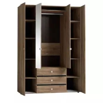 Шкаф для одежды и белья Neo 555, 1600 × 579 × 2300 мм, цвет дуб табачный craft / чёрный