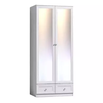 Шкаф для одежды и белья Paola 73, 898 × 590 × 2107 мм, зеркало, цвет ясень анкор светлый