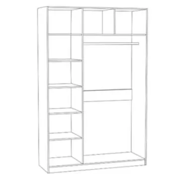 Шкаф для одежды «Ливерпуль 08.45», 15005532203 мм, цвет белый/ясень ваниль