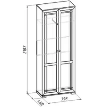 Шкаф для одежды Sherlock 11, 7984002107 мм, цвет ясень анкор светлый