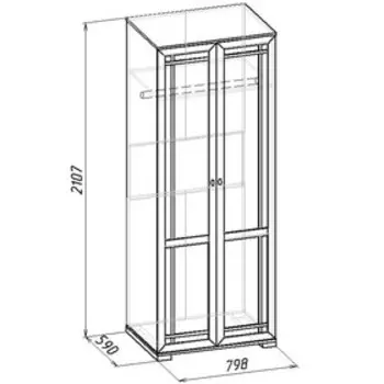 Шкаф для одежды Sherlock 12, 7985902107 мм, цвет орех шоколадный