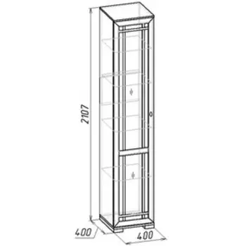 Шкаф для посуды Sherlock 13, левый, 4004002107 мм, цвет ясень анкор светлый