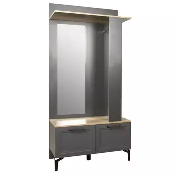 Шкаф для прихожей «Кармен 2», 9144062025 мм, зеркало, цвет диамант серый / дуб каньон