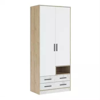 Шкаф двухдверный «Алиса №9», 9005002135 мм, цвет гикори джексон / спринт / белый