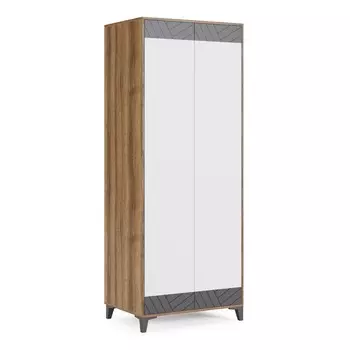 Шкаф двухдверный «Гринвич №8», 8105902100 мм, цвет авелано / белый / тёмно-серый