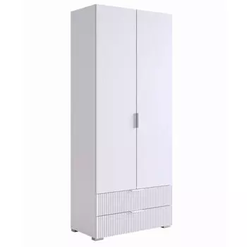 Шкаф двухдверный «Зефир», 8004221900 мм, цвет белое дерево/белая эмаль