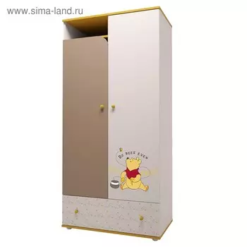 Шкаф двухсекционный Polini kids Disney baby «Медвежонок Винни», цвет белый-макиато