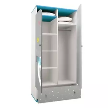 Шкаф двухсекционный Polini kids Disney baby «Микки Маус», цвет белый-серый