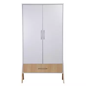 Шкаф двухсекционный Polini kids Porto 3100, с ящиком, 51х103.4х190.4 см, цвет белый-дуб светлый