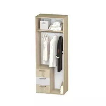 Шкаф двухстворчатый Белладжио802х460х2176 сонома/белый глянец