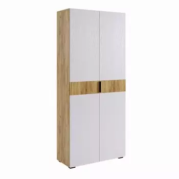 Шкаф двухстворчатый "Бери" 800х350х1826, Дуб крафт золотой/Белое дерево