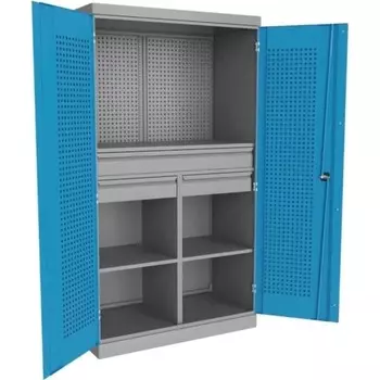 Шкаф инструментальный Верстакофф PRF-Q, ПкЯ2П2/Я1П1, три ящика и три полки, перегородка