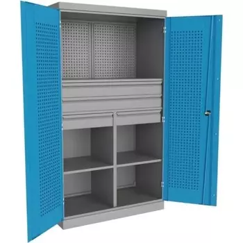 Шкаф инструментальный Верстакофф PRF-Q, ПкЯ2П2/Я2П1, четыре ящика и три полки, перегородка