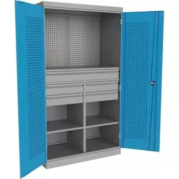 Шкаф инструментальный Верстакофф PRF-Q, ПкЯ4П2/Я1П1, пять ящиков и три полки, перегородка