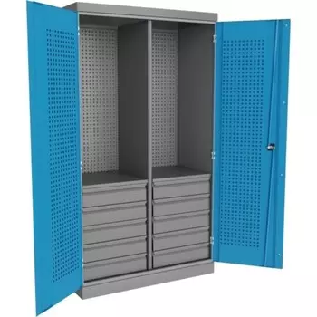 Шкаф инструментальный Верстакофф PRF-Q, ПЯ10П2, десять ящиков и две полки с перегородкой