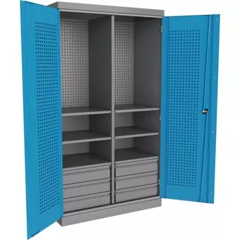 Шкаф инструментальный Верстакофф PRF-Q, ПЯ6П6, шесть ящиков и шесть полок с перегородкой