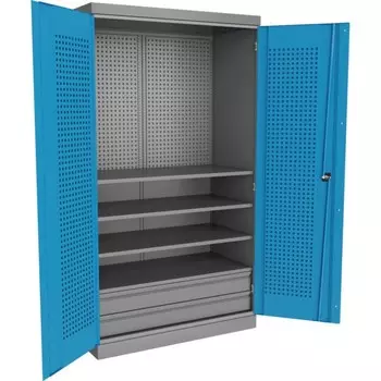 Шкаф инструментальный Верстакофф PRF-Q, Я2П4, два ящика и четыре полки, без перегородки