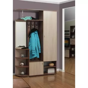 Шкаф комбинированный «Кармен 7», 1324 374 2060 мм, зеркало, дуб сонома / белый