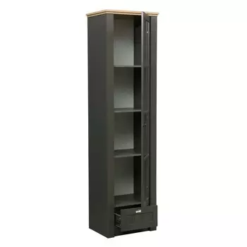 Шкаф комбинированный «Прованс» 37.06, 5684022090 мм, стекло, диамант серый / дуб каньон