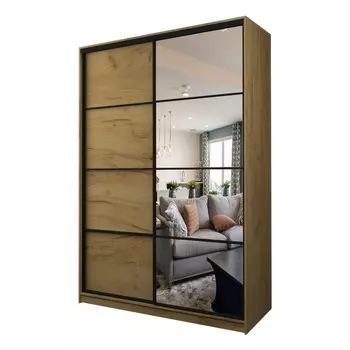 Шкаф-купе Max-МШ-23-6-16-15, 16006002300 мм, зеркало, цвет дуб крафт золотой