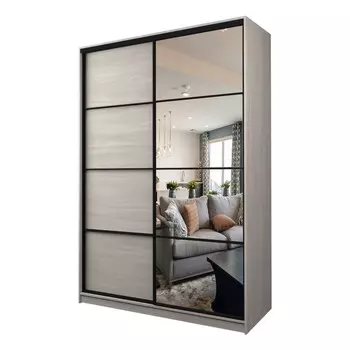 Шкаф-купе Max-МШ-23-6-16-15, 16006002300 мм, зеркало, цвет ясень шимо светлый