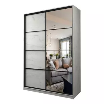 Шкаф-купе Max-МШ-23-6-16-15, 16006002300 мм, зеркало, цвет дуб крафт белый