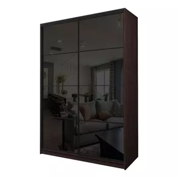 Шкаф-купе Max-МШ-23-6-16-22, 16006002300 мм, цвет венге / стекло чёрное