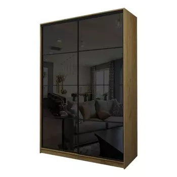 Шкаф-купе Max-МШ-23-6-18-22, 18006002300 мм, цвет дуб крафт золотой / стекло чёрное