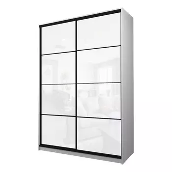 Шкаф-купе Max-МШ-23-6-16-22, 16006002300 мм, цвет белый шагрень / стекло белое