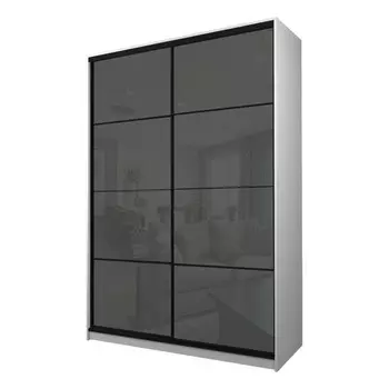 Шкаф-купе Max-МШ-23-6-16-22, 16006002300 мм, цвет белый шагрень / стекло тёмно-серое