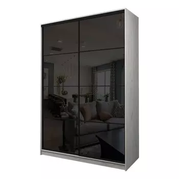 Шкаф-купе Max-МШ-23-6-18-22, 18006002300 мм, цвет дуб крафт белый / стекло чёрное