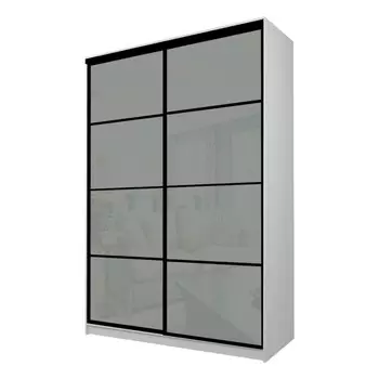 Шкаф-купе Max-МШ-23-6-16-22, 16006002300 мм, цвет серый шагрень / стекло светло-серое