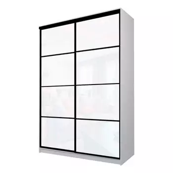 Шкаф-купе Max-МШ-23-6-16-22, 16006002300 мм, цвет серый шагрень / стекло белое