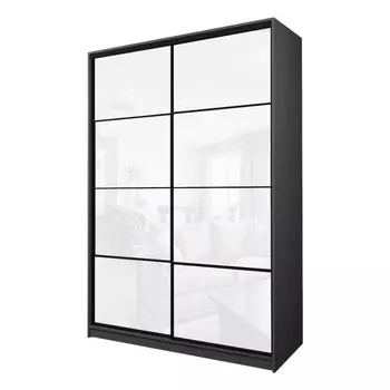 Шкаф-купе Max-МШ-23-6-16-22, 16006002300 мм, цвет графит / стекло белое